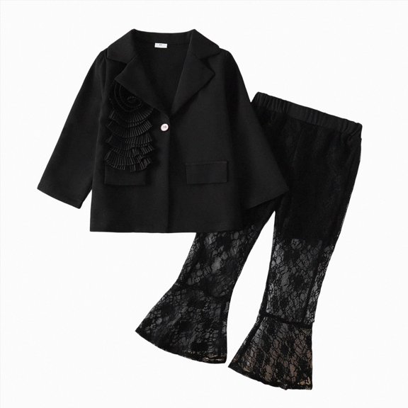 Toddler Baby Girl Fall Outfit Long Sleeve Letter Pullover Sweatshirt Pants Outfits 6-12 Months 12-24 Months 2t 3t 4t 5t 6t 7t 8t 9t Children Black 4-5 Years