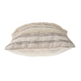 thumbnail image 5 of Ox Bay 20" x 20" Cream/Gray Shag Stripe Cotton Adult Decorative Throw Pillow Cover, 5 of 9