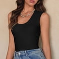 thumbnail image 4 of Womens Halter Tank Tops Ribbed Sleeveless Shirts Slim Casual Solid T Shirt, S, 4 of 6