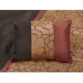 thumbnail image 5 of Nanshing Sibyl 7 Piece Luxury Floral Bedding Comforter Set, Red/Brown, California King, 5 of 6