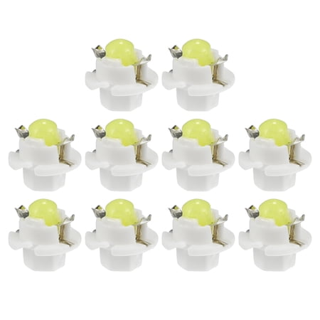 10pcs DC 12V T5 B8.4D LED Lights Dashboard Light White for Car Internal