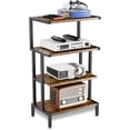 thumbnail image 6 of Game Console Stands, 4-Tier Stereo Stand Cabinet for Small Space, Gaming Entertainment Center Rack with Storage Shelves for Video Game, Rustic Brown, 6 of 6