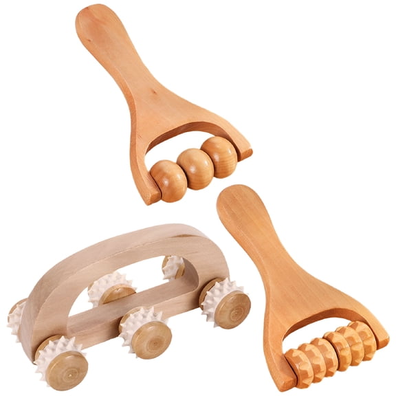 ACDANC 3pcs Wooden Massage Roller Tools for Neck Leg Back Pain