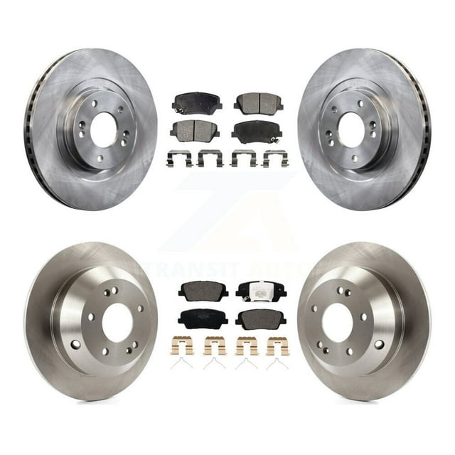 Transit Auto Front Rear Disc Brake Rotors and Ceramic Pads Kit for Car 2014-2015 Kia Sorento with Red Painted Calipers K8T-103019