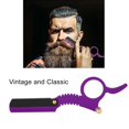 thumbnail image 3 of Maquinilla De Afeitar De Borde Recto De Barbero Vintage Con Mecanismo De Reemplazo De Cuchillas Fáciles Afeitado De Barba Púrpura, 3 of 7