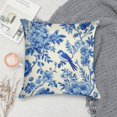 thumbnail image 5 of Blue Pioneer Flower And Bird Pillow Covers,Blue Pioneer Flower And Bird Throw Pillow Covers 20"×20" ,Living Room Sofa Couch Pillow Covers,Decorative Pillow Covers, 5 of 7