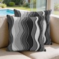 thumbnail image 2 of 16x16 Pillow Covers Set of 2, Black Stripes Square Throw Pillow Covers for Couch/Sofa/Living Room, Modern Simple Greyish Gradient Lines Decorative Soft Pillowcases for Couch Throw Pillows, 2 of 9