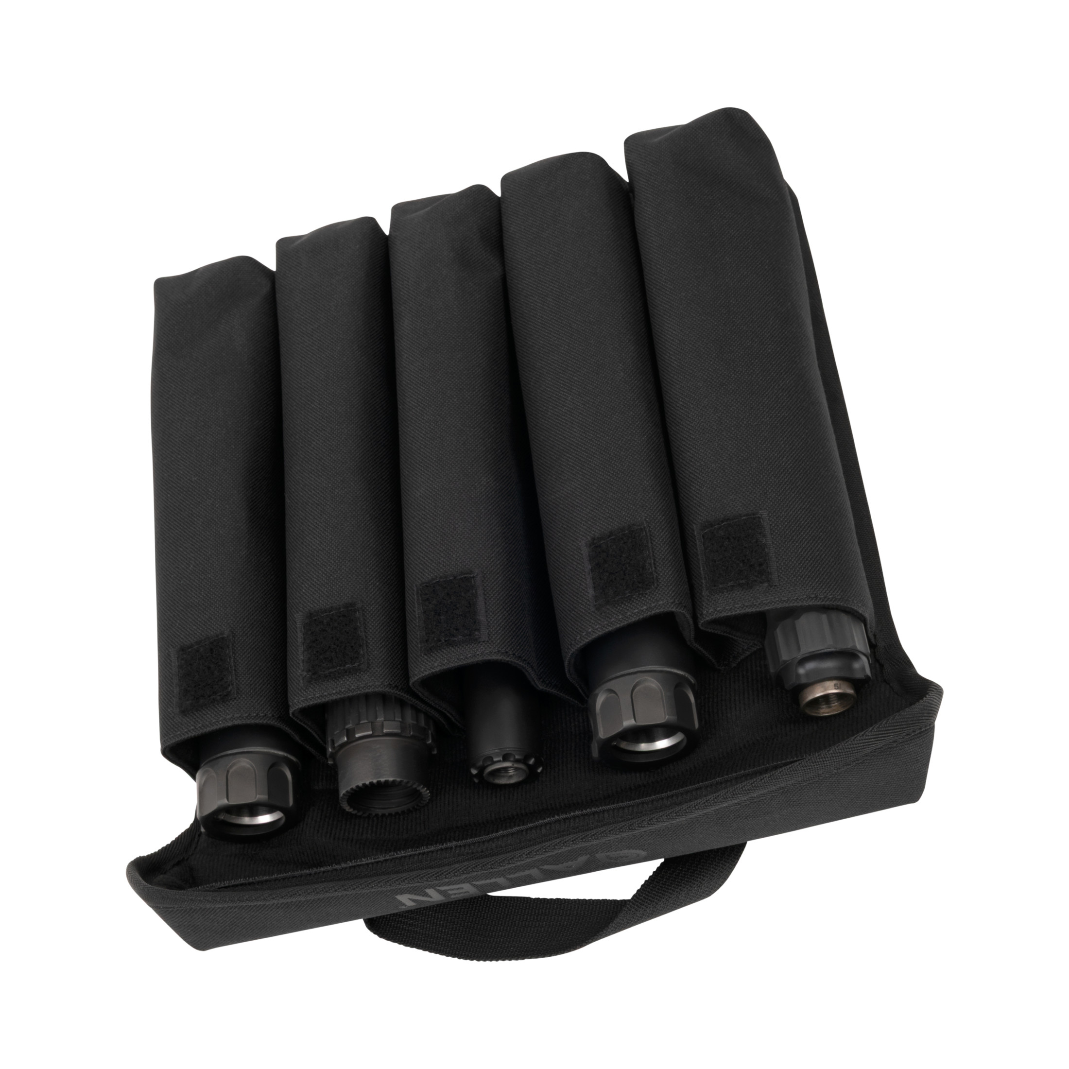 Noise Dampening Device Heat Resistant Range Travel Storage Pouch, Holds 5, Black