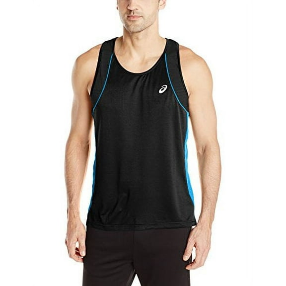 Asics Men's Jikko Performance Tank Top Black/Mediterranean XLarge