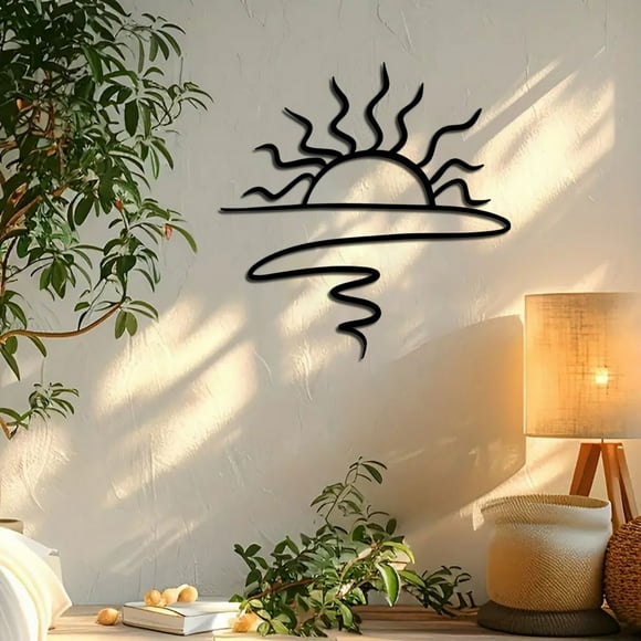 AKEGAMN Sunrise Metal Wall Art Sunset Metal Wall Art Sunrise Wall Decor Metal Sun Wall Decor Sunshine Design Sun And Metal Wall Art Large Metal Sun Outdoor Wall Art 【】This metal wall art is made of