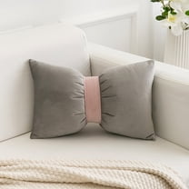 Grey Bow Shaped Pillow,Soft Throw Pillows Aesthetic Decorative Pillows for Bed Sofa Couch Home Decor,30*50cm