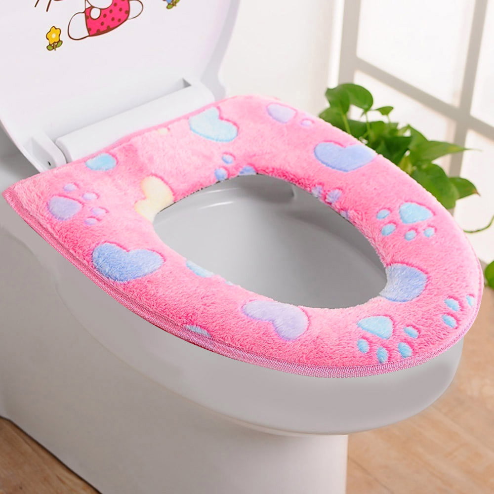 Soft Closestool Washable Lid Top Cover Bathroom Warmer Toilet Seat Cloth v! 