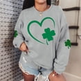 thumbnail image 4 of Up to 65 off!Lolmot St Patricks Day Shirt Women Fleece Lined Sweatshirt Shamrock Long Sleeve Shirts Green Clover Pullover Irish Holiday Heart Print Graphic Tops, 4 of 4