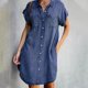 thumbnail image 2 of Vestido de verano para mujer, ajustado, de moda, con mangas vaqueras, midi, corto, informal, 2021, 2 of 7