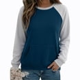 thumbnail image 6 of Horkkom Sweatshirts for Women Crewneck Raglan Long Sleeve Lightweight Shirts Trendy Casual Pullover Tops XXL, 6 of 7