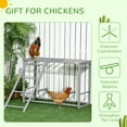 PawHut Wooden Chicken Activity Play w/ Swing Set, Chicken Coop Toy Gray