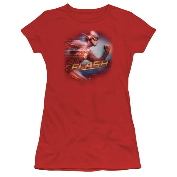 The Flash Fastest Man S/S Junior Women's T-Shirt Sheer Red