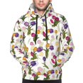 thumbnail image 4 of KLL Tulips Flowers Print Mens Hoodie Long Sleeve Casual Pullover Hooded Sweatshirt Fashion Drawstring Hoodies with Pocket-X-Large, 4 of 6