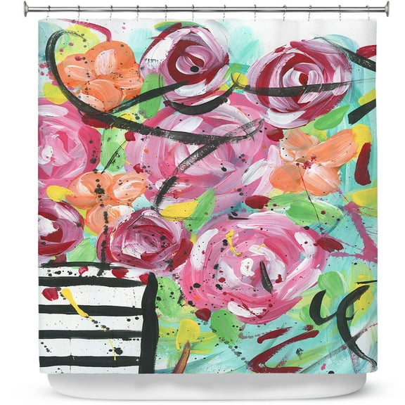 Shower Curtains 70" x 84" from DiaNoche Designs by Shay Livenspargar - Pop of Floral