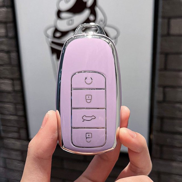 BUYISI Black White Purple Car Key Cover Key Protector High Quality Replacement For Chery Tiggo 8 Pro 5 Plus For Chery Tiggo 7Pro Purple