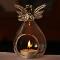 thumbnail image 3 of Angel Glass Crystal Hanging Tea Light Candle Holder Home Decor Candlestick, 3 of 10