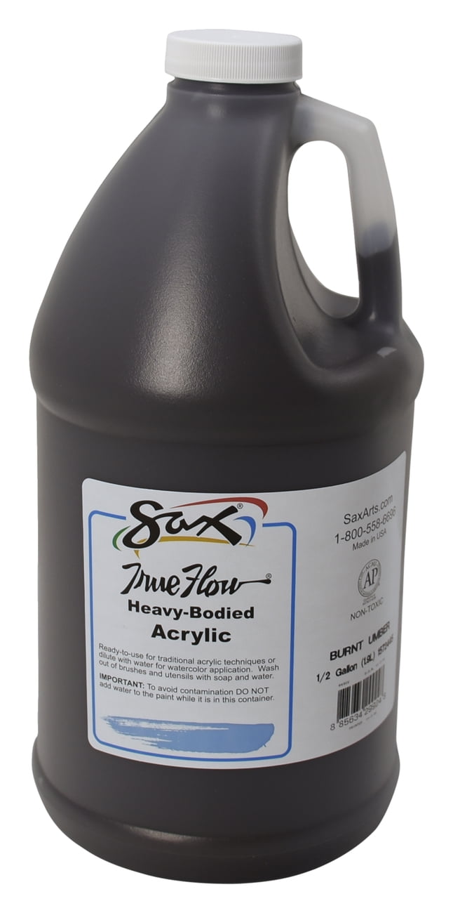 Sax True Flow Heavy Body Acrylic Paint, Half Gallon, Burnt Umber