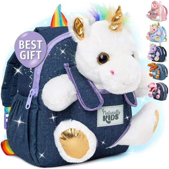 Mochila Naturally KIDS Unicorn con peluche para niños de 3 años
