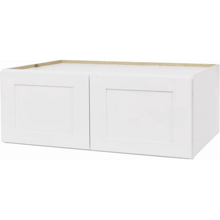 White Shaker Wall Cabinet - Ready to Assemble Perfect for Kitchen Laundry and Bathroom Storage - 30"W x 18"H x 12"D