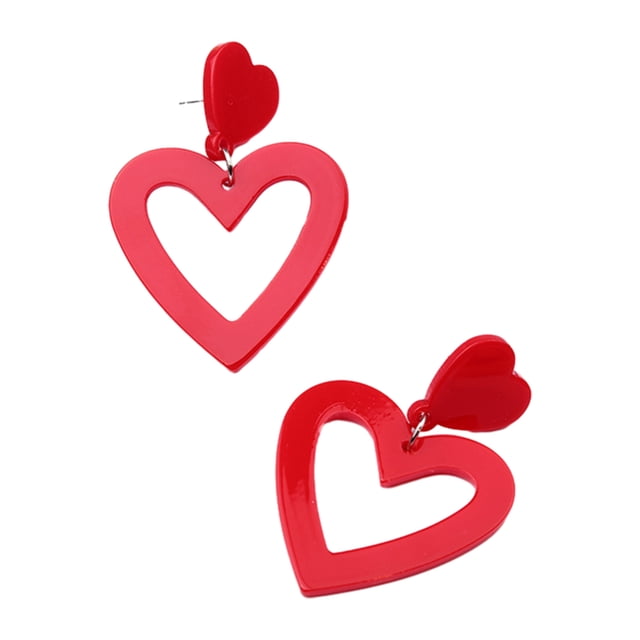 mmirethe Heart Earrings Set Gifts For Multiple Colors Available Stylish And Versatile Red