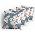 thumbnail image 5 of Ambesonne Abstract Throw Pillow Cover 4 Pack, Playing Cards, 16", Slate Blue Red Black, 5 of 7