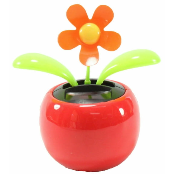 Dancing Solar Power Flower Orange Daisy in Assorted Colors Pots Solar Toys Gift B11655