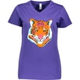 thumbnail image 3 of Inktastic Tiger Head Women's V-Neck T-Shirt, 3 of 5