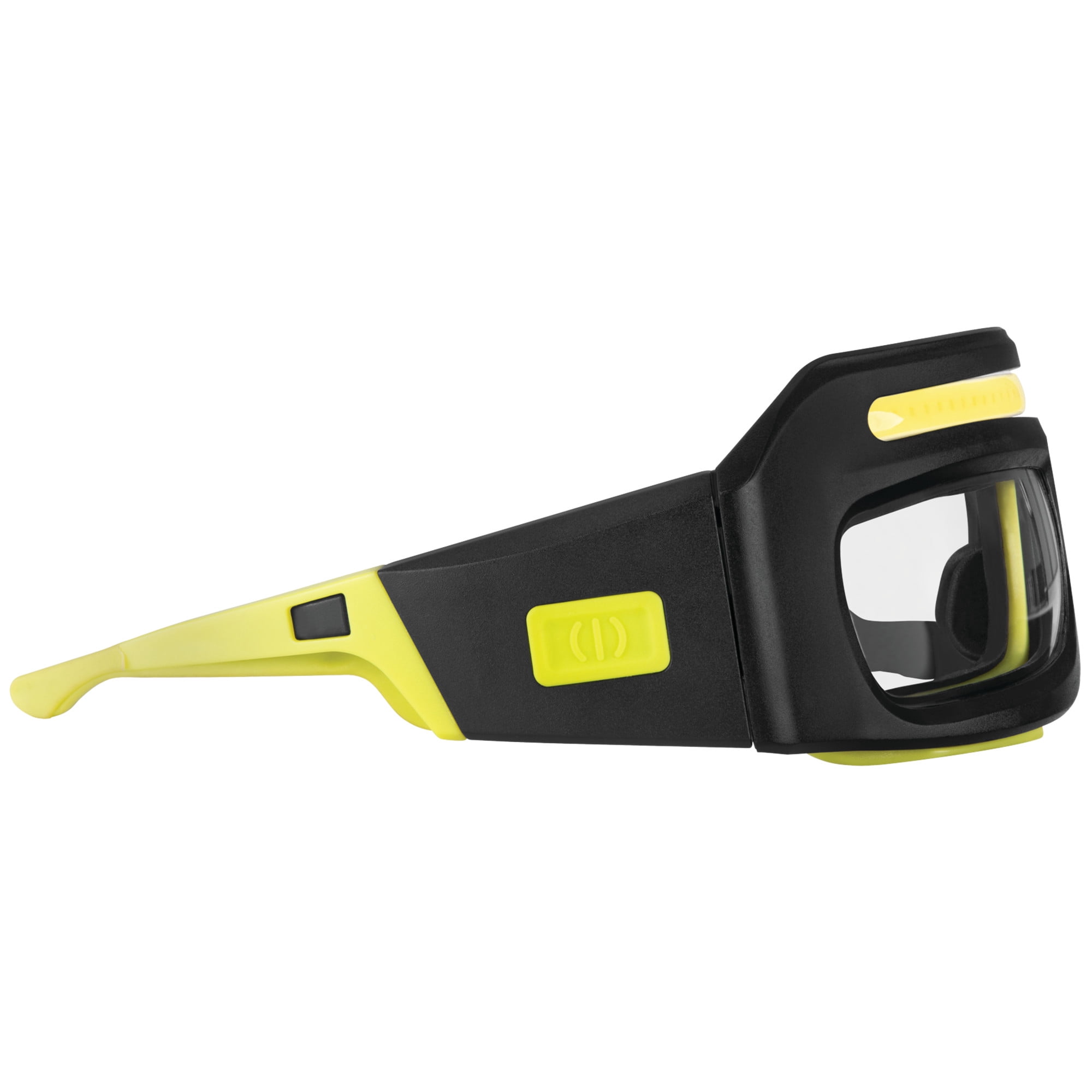 Performance Tool W2699 FIREPOINT 250LM Li-Ion Lighted Safety Glasses - Cushioned Insert, Water-Resistant, Anti-UV, Anti-Scratch, Impact-Resistant, Black/Green