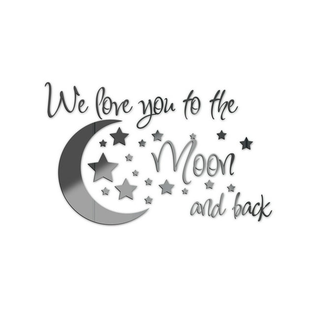 Acrylic Mirror Wall Stickers English Letter Star Combination Acrylic Mirror Sticker Three-Dimensional