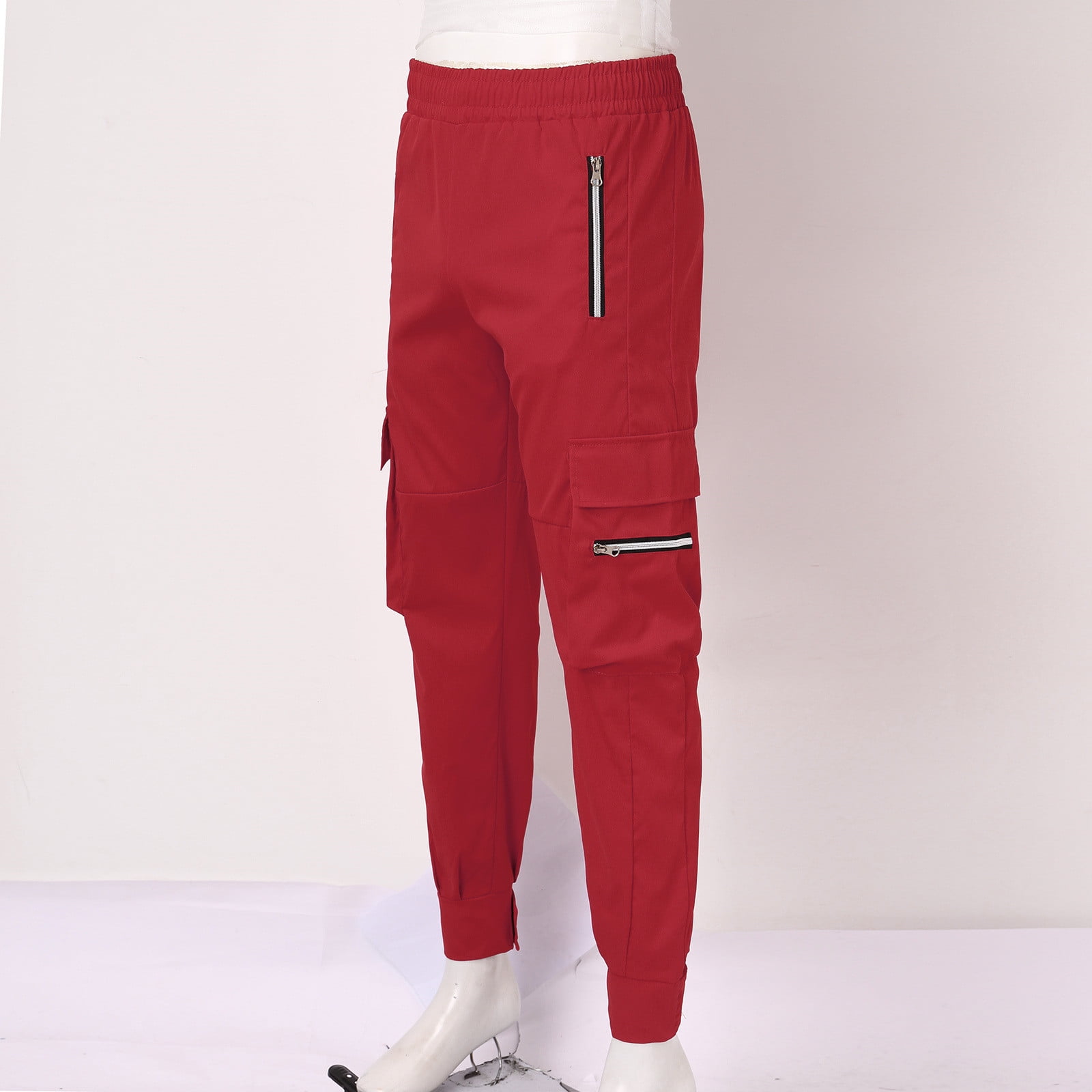 red cargo pants for men mens spring and fashion autumn