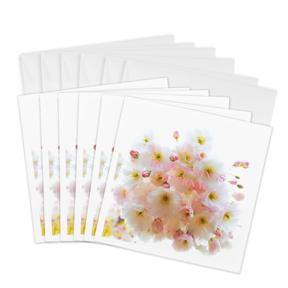 3drose, Hope Springs Eternal on a Spring Bouquet, 6 Greeting Cards with Envelopes