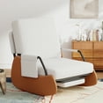 thumbnail image 4 of Furniliving Rocking Chair, Upholstered Nursery Rocking Chair with Footrest and Adjustable Backrest, Glider Rocker Accent Chair for Living Room, Bedroom, Nursery, White, 4 of 10