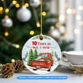 thumbnail image 2 of Wedding Anniversary As Mr & Mrs Christmas Ornament, Personalized Happy Married Anniversary Ornament, Custom Red Truck Ornament Christmas 2025, Gift for Husband Wife Married, Parents Xmas Décor 0nUH8s, 2 of 6