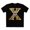 Black, variant on Letter X Graphic Design Tee Unisex 100 Cotton With Antique Gold Letters Artwork T-Shirt