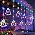 thumbnail image 2 of WILLED Christmas Decorative Lamp, 9.8Ft 120 LED Multicolor Star String Lights with Ornaments, Battery Operated Curtain Lights with Remote, 8 Modes, Waterproof for Indoor Outdoor Christmas Decorations, 2 of 8