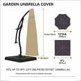 thumbnail image 2 of Patio Umbrella Cover - 600D Waterproof , Outdoor Umbrella Cover for Offset Cantilever Umbrella , Fits Patio Umbrella 9-13 Ft , Beige Umbrella Cover., 2 of 9