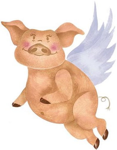 Wilbur Flying Pig Wall Stencil -E211 by Designer Stencils - Walmart.com