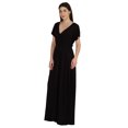 thumbnail image 2 of Inkmeso Robe Maxi en Jersey Style Portefeuille Taille Froncée Été Décontractée Classique Longue, 2 of 8