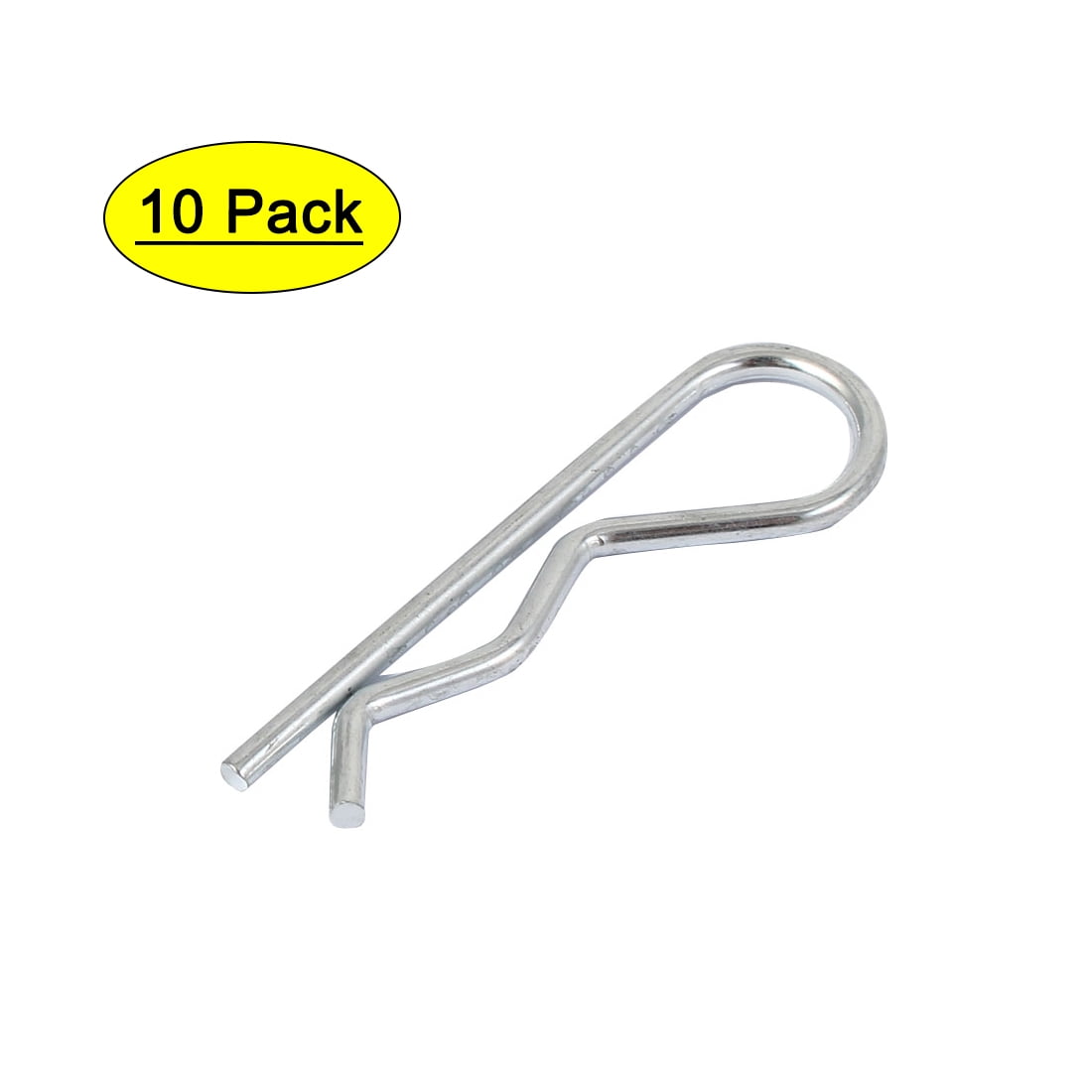 2.5mm x 45mm Spring Locking Metal Cotter Clip Hair Pin Silver Tone 10