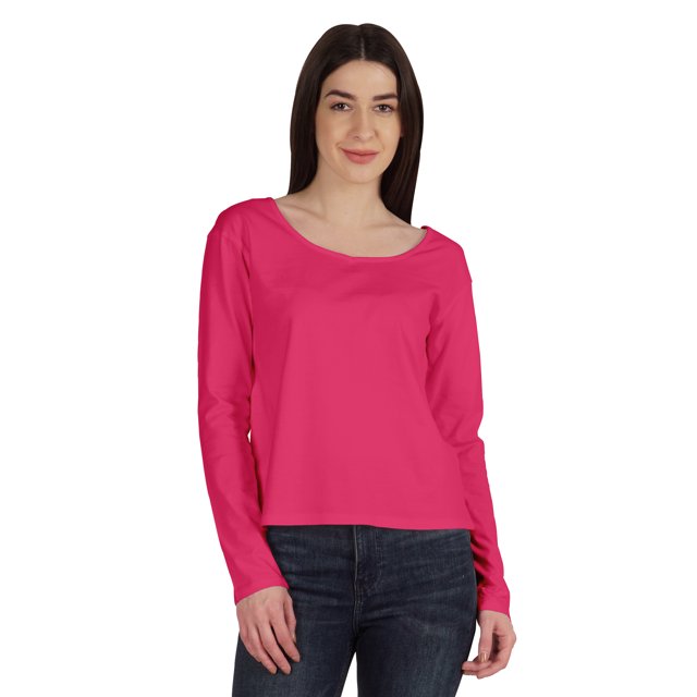Inkmeso T-Shirt en Coton à Manches Longues Style de Rue Col Rond pour Femmes