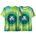 thumbnail image 5 of Saint Patricks Day Shirt Men Short Sleeve Round Neck Top Tie Dye Shamrock Shirt Casual Summer Graphic Tees Irish St Patricks Day Shirts, 5 of 8