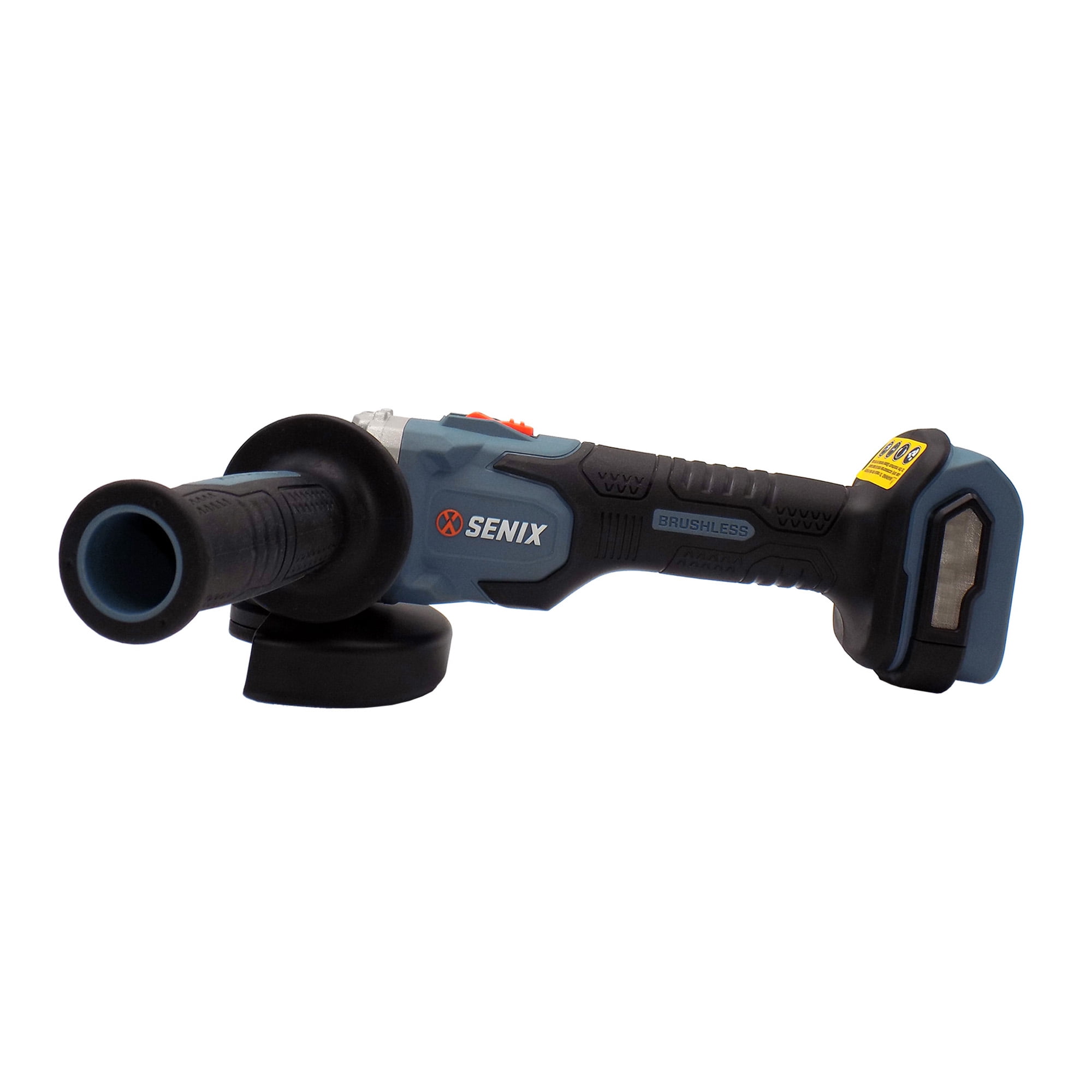 SENIX 20 Volt Max* 5-Inch Brushless Angle Grinder, 8500 RPM Max, 3-Position Auxiliary Handle (Tool Only), PAX2125-M2-0