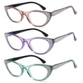 thumbnail image 4 of EYEURL cat Eye Reading glasses for Women Blue Light Blocking 3 Pack computer Readers 175 with Spring Hinge Eyeglasses Stylish Bright Flashing Design, 4 of 4