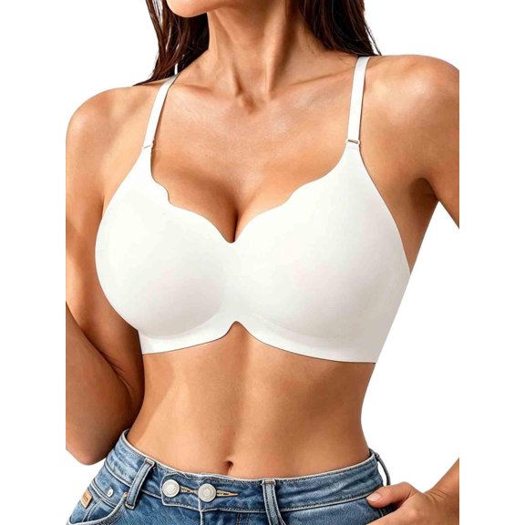 Best Bras for Women Baeitkot Seamless Deep V Wireless Bra with Soft Support for Daily Comfort