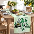thumbnail image 2 of Table Runner 48 Inches Long for Kitchen Dining, St. Patrick's Day Dresser Scarf Farmhouse, Dining Table Decorations for Wedding/Parties, Green Ombre Lucky Tree Gnomes 13 x 48 In, 2 of 9